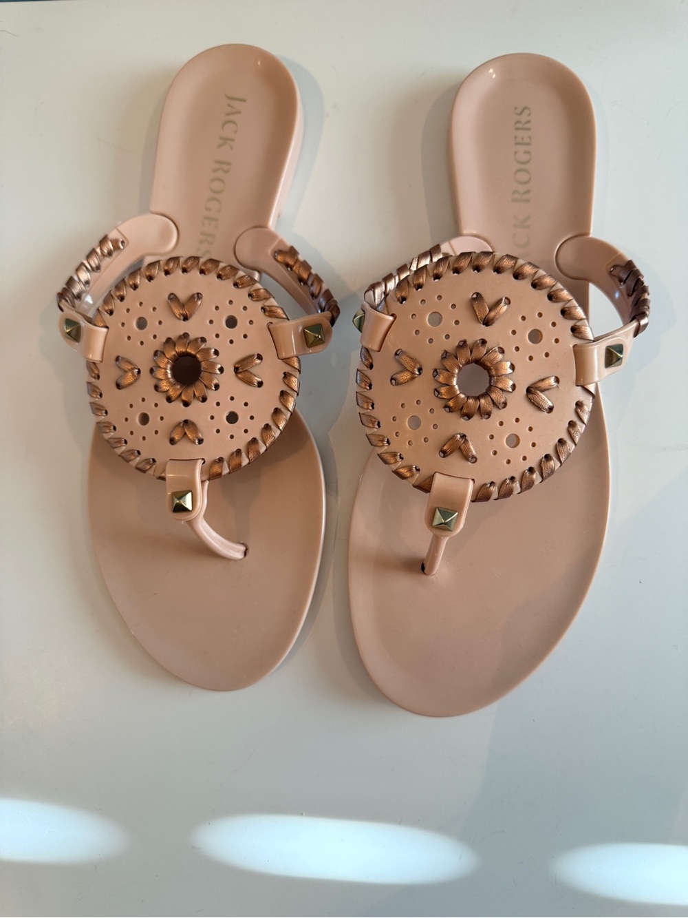 Jack Rogers Womens Blush Pink Georgica Jelly Sandals Size 8 Preppy Beach